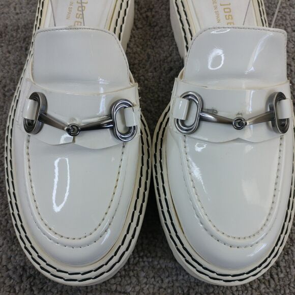 Jon Josef Platform Loafers Womens Size 35 EU White Patent Leather Slip On Spain - Picture 6 of 12